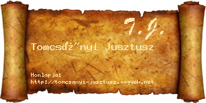 Tomcsányi Jusztusz névjegykártya